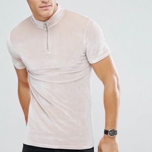 New. ASOS muscle T-shirt with zip neck. Medium